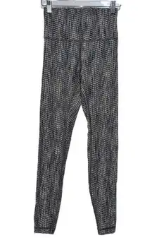 Womens Lululemon Gray Grey Chevron Textured Long Full Length Leggings Size 4