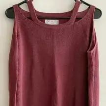 Pink Republic Burgundy Cold Shoulder Lightweight Sweater - Women’s Medium