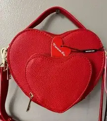 Like Dreams Red Pink Zipper Heartbreaker Valentines Day Heart Shaped Purse Bag‌‌