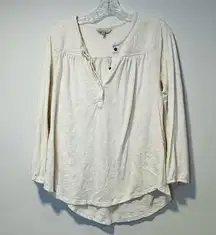 Lucky Brand  Flower Top Ecru Embroidered Medium