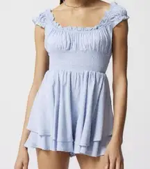 Urban Outfitters Rosie Smocked Tiered Ruffle Romper