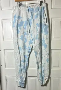 Roller Rabbit  Blue Monkey Tie Dye White and Blue Sweatpants Size Medium
