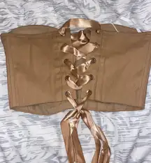 Tan Lace Up Corset Top