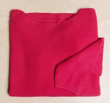 NWT Sézane Clément Jumper Merino Wool Cotton Sweater | Sz Small | Fuchsia Pink