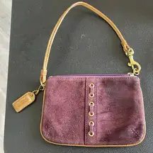Coach Vintage Purple - Plum Wristlet w camel handle & Mane Magic
