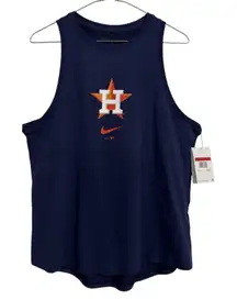 Houston Astros The Nike Tee Dri-Fit Tank Top Womens Size L Navy Orange Baseball