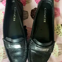 Coach Black Leather Penny Loafers Flats