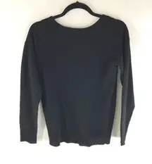 Trina Turk Womens Sweater Wool Cashmere Blend Low Back Bow Black Size XS