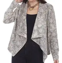 SCULLY Snakeskin Drape Cross Over Jacket Women’s Medium | Zip Front