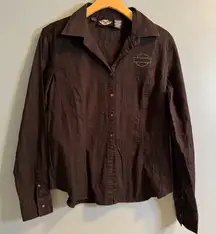 Harley Davidson Women’s Long Sleeve Button Down Riding Shirt