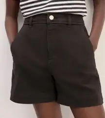 Everlane The Utility‎ Short Organic Cotton Twill High Rise Black NEW Size 2