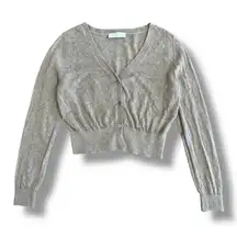 Everlane Cropped Alpaca Wool Cardigan Sweater‎ Taupe M Balletcore Quiet Luxury