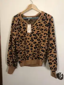 Philosophy NWT  Republic Clothing leopard print sweater size Small