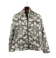 Jason Maxwell Womens Fleece Jacket PL Cozy Floral Pattern Polyester