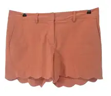 J.‎ Mclaughlin Shorts Size 12 Peach Scallop Hem pockets Preppy Beach Resort