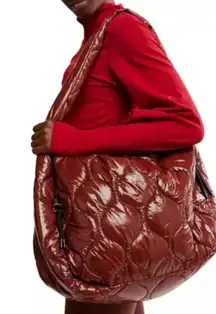 Free People FP Movement Surplus Shine Carryall Bag Burgundy Red