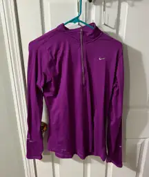 Nike Purple Long Sleeve Front Zip Dri-Fit