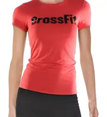 Reebok Women's Large Red Crossfit Speedwick‎ Fitted Short Sleeve Workout T-Shirt