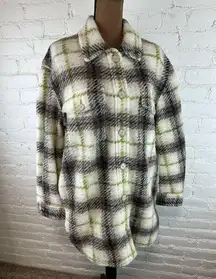 Aritzia Wilfred The Ganna Wool Plaid Shirt Jacket Shacket Women’s Size Medium