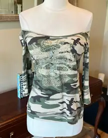 Camo Off Shoulder Shirt