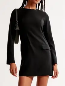 ABERCOMBIE & FITCH WOMEN'S BLACK LONG SLEEVE TAILORED MINI DRESS SZ LP