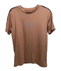 Aeropostale Short Sleeve Logo Tan/Black T-Shirt Size Medium Stretch‎