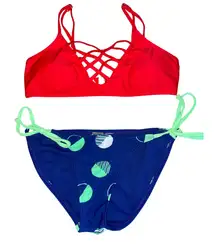 SheIn Red White And Blue Dot Bikini