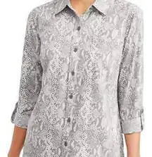 NWT Womens Plus Gray Snake print office work shirt size XXL