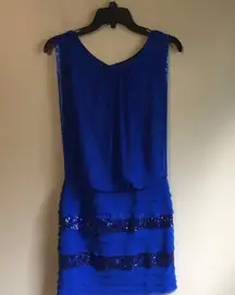Aidan Mattox size 0 retro blue sequin dress
