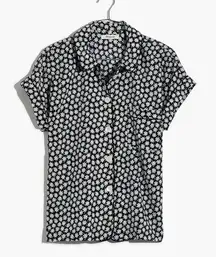 Madewell Women’s Bedtime Pajama‎ Sleep Top in Mini Daisy Navy Blue Size XXS