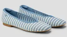 Vivaia Square-Toe V-Cut Flats (Margot 2.0) Denim Stripe 39