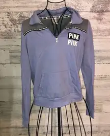 PINK - Victoria's Secret  quarter zip sweatshirt purple and gray XS PINK VS top​