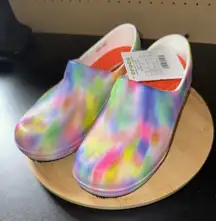 Crocs Shoes Womens 7 Work Neria Pro II‎ Graphic Paint Brushed Blur Tie Dye Clogs