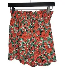 Shein Floral Red Large Shorts