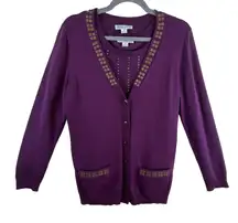 Pendleton NWOT Purple Cardigan Tank Set Cotton Medium