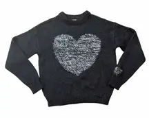 Sundance Charcoal Gray Heart Sweater