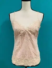 Bernini blush pink lace camisole tank top in size medium