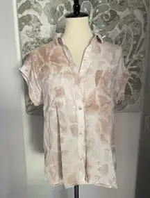 Pink Floral Collar Top