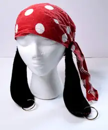 Vintage Disney World Goofy Pluto Ears Pirate Bandana Earrings Polka Dot 90s?