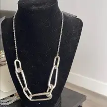 Vince Camuto Pave Crystal Elegant Silver Chains Necklace NWT