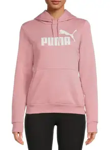 PUMA Women's Long Sleeve Hoodie Sweatshirt in Light Pink Size L
