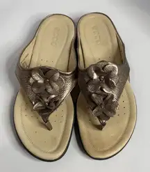 ECCO metallic leather‎ flip flops sandals size 39