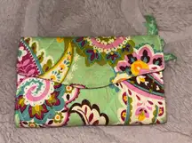 Vera Bradley Green and Purple Paisley Wallet