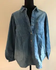 American Eagle Women's Denim Long Sleeve Button-Up Shirt Size Small NWT‎ Stylish