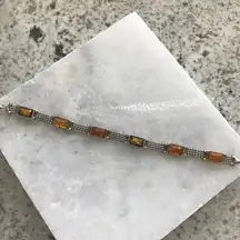 Sterling silver Baltic amber bracelet
