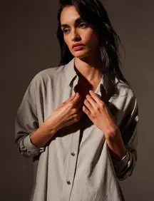 James Perse Lightweight Matte Sateen Fluid Shirt