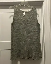 Green Brown Tight Knit Sweater Tank top Sleeveless Top Plus Size 1X Lightweight