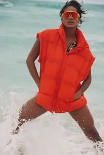 Free People Movement In A Bubble Puffer Vest - Orange Flame