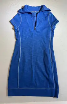 Tommy Bahama Blue Short Sleeve Collared Quarter Zip Golf Dress XXS