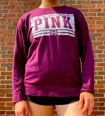 VS PINK MAROON LOGO SWEATSHIRT